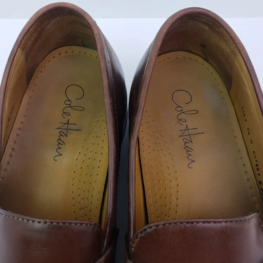 Cole Haan Mens Size 9.5 Brown NikeAir Tassel Slip On Formal Dress Loafer Shoes
